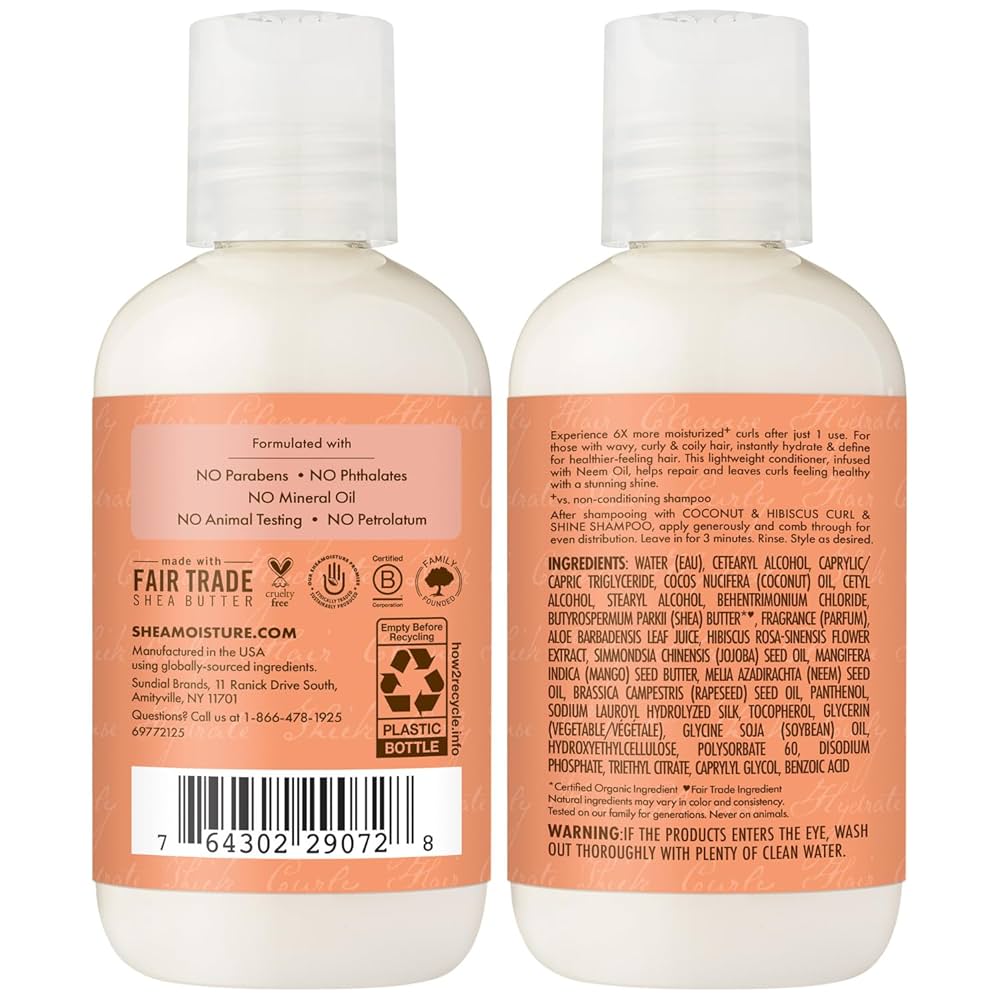 Amazon.com : SheaMoisture Curl & Shine Shampoo & Conditioner